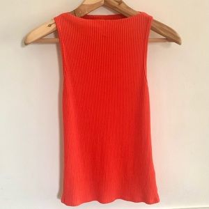 J CREW Ribbed Bateau Tank - Women’s Size Small - Reddish Orange
